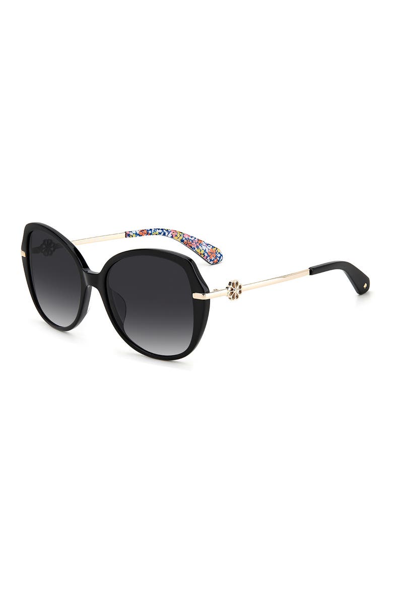 taliyahgs 57mm round sunglasses, Alternate, color, BLACK