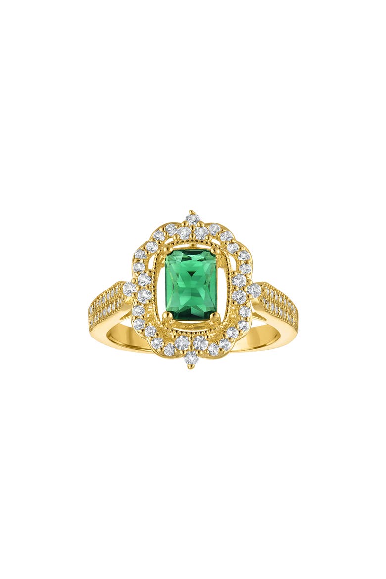 Emerald Cut Faux Stone Statement Ring, Main, color, YELLOW