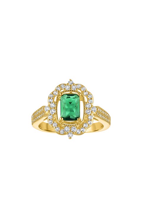 Emerald Cut Faux Stone Statement Ring