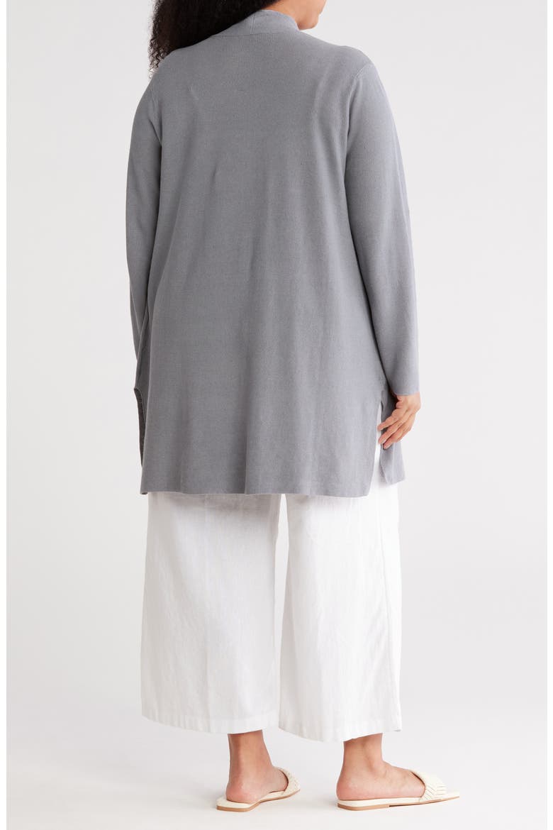 Longline Organic Linen & Organic Cotton Cardigan, Alternate, color, STEEL