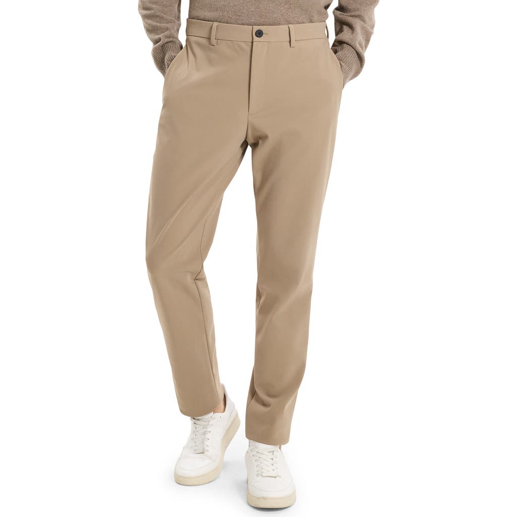 Theory Zaine Slim Straight Stretch Pants In Precision Ponte In Brown