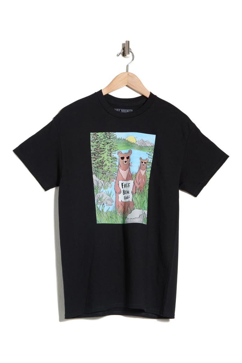 Free Bear Hugs Graphic T-sHIRT, Alternate, color, BLACK
