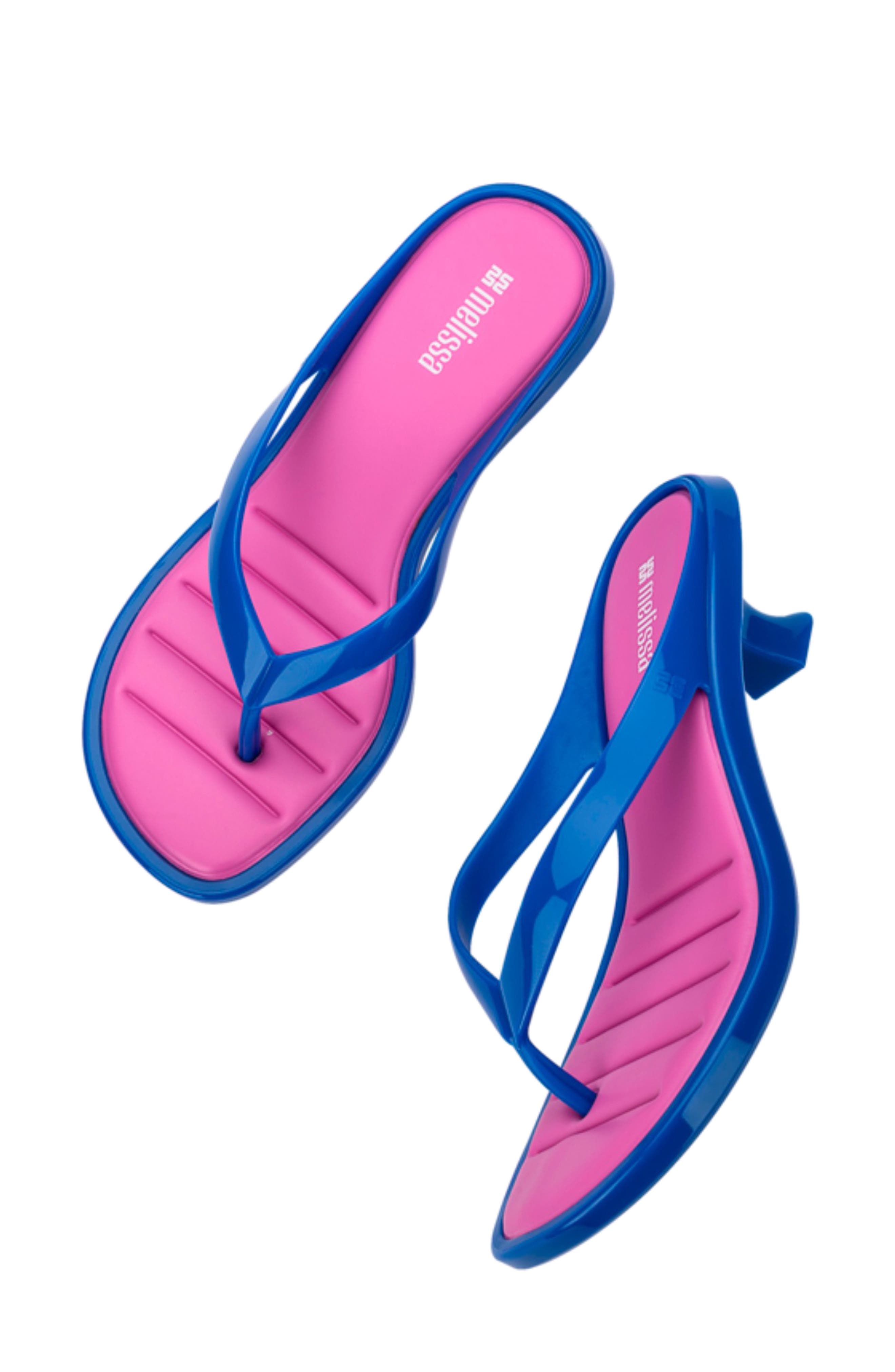 Kitten Heel Flip Flop, Alternate, color, BLUE/LILAC