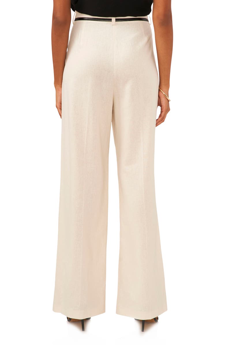 Vince Camuto Pleated High Waist Wide Leg Crepe Trousers, Alternate, color, 