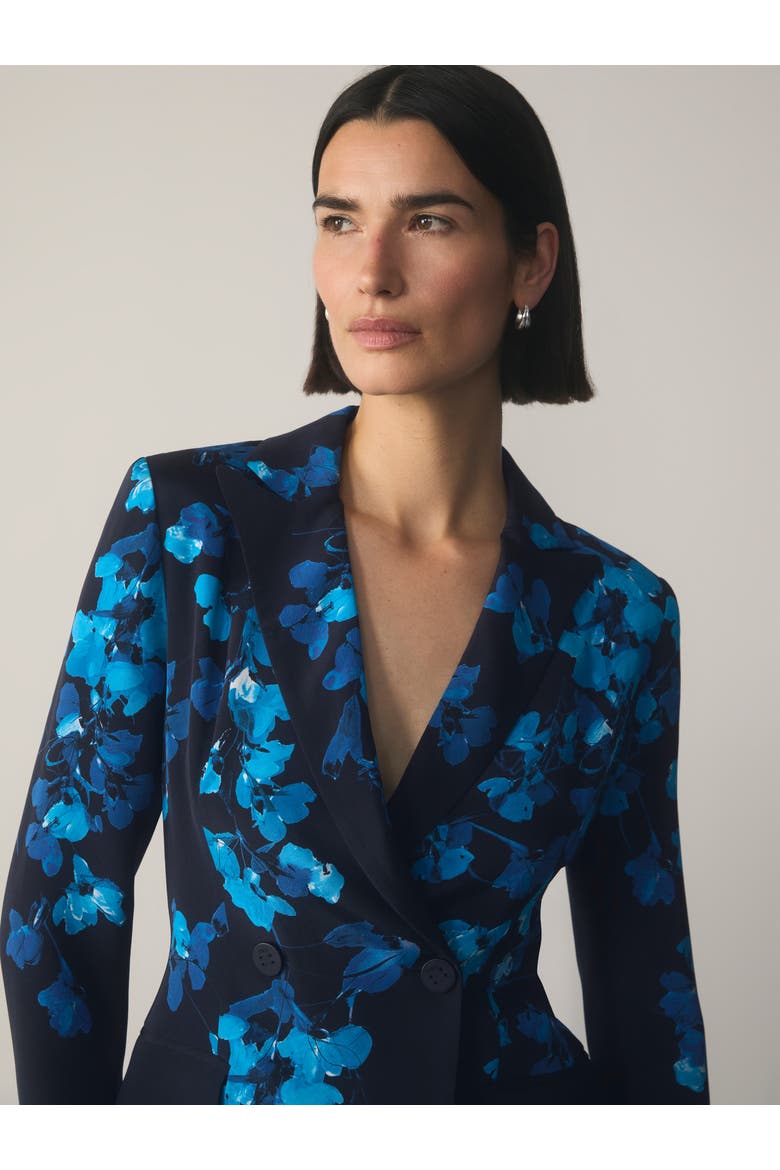 Knighton Silk Long Sleeve Blazer, Alternate, color, Navy