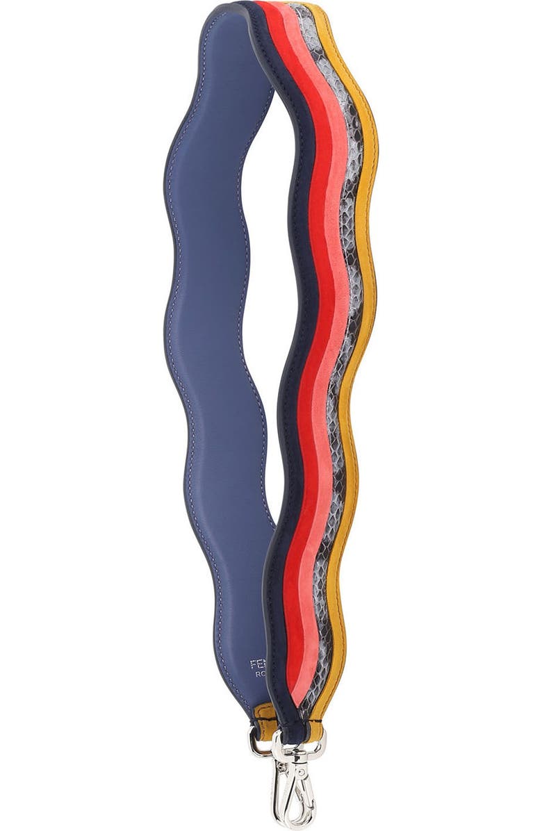 Fendi Strap You Multi Wave Leather Guitar Bag Strap, Main, color,