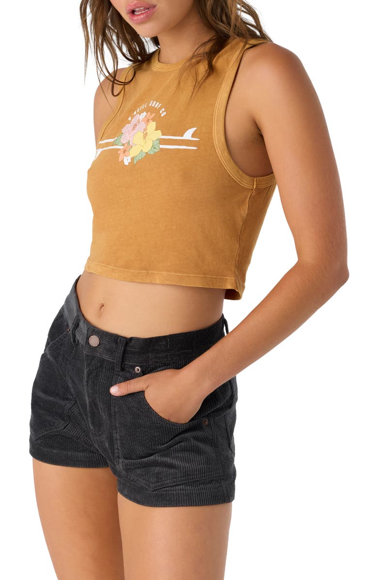 O'Neill Tropical Surf Cotton Graphic Tank, Alternate, color, Brown Sugar
