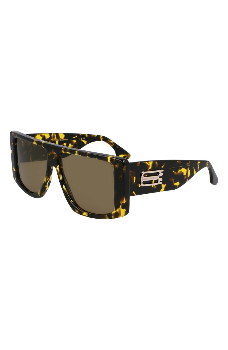 Victoria Beckham VB Monogram 51mm Rectangular Sunglasses, Alternate, color, Black Yellow Havana