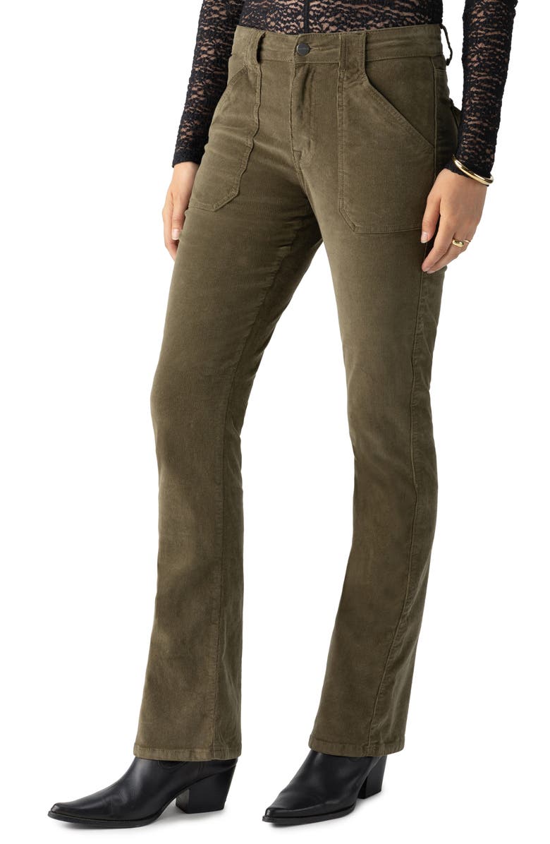 Sanctuary Hayden Bootcut Corduroy Pants, Main, color, Burnt Olive
