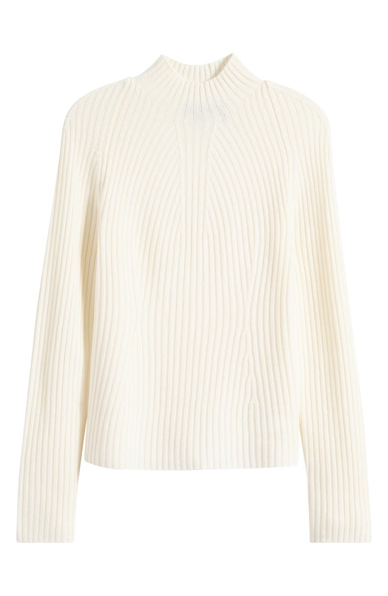 Theory Traveling Mock Neck Rib Cashmere Sweater, Alternate, color, Ivory