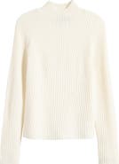 Theory Traveling Mock Neck Rib Cashmere Sweater