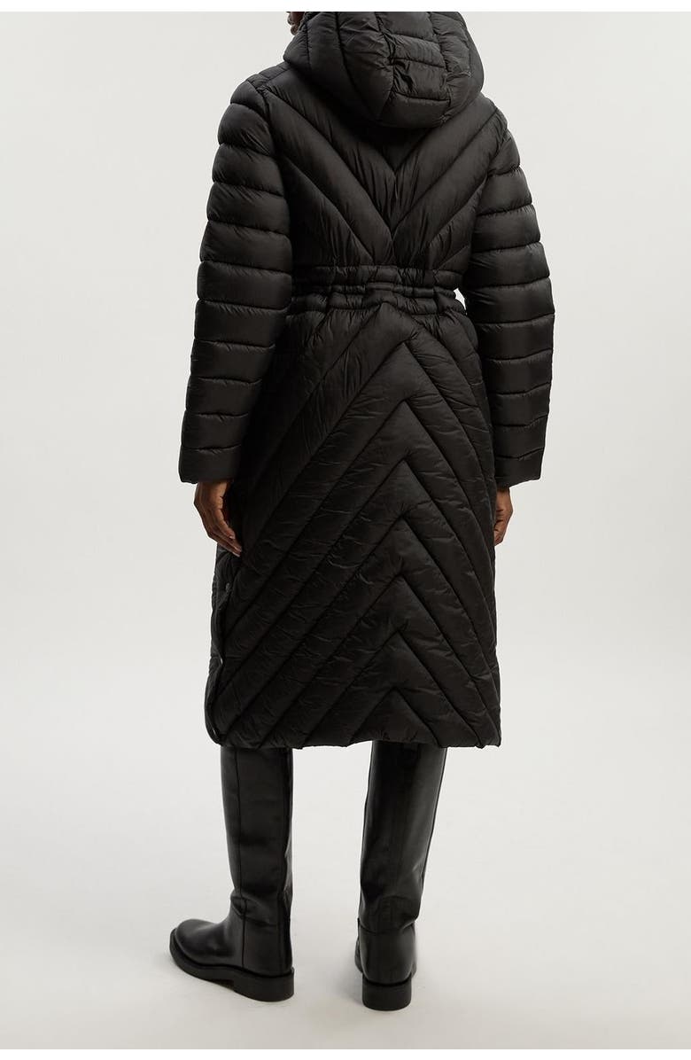 Karen Millen Petite Packable Knee Length Coat, Alternate, color, Black