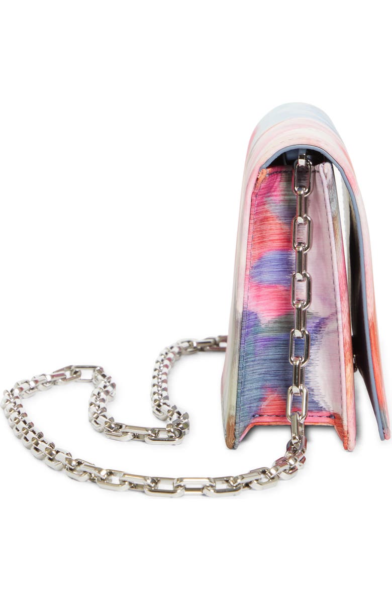 Christian Louboutin Bettina Floral Tissu Chiné Clutch, Alternate, color, Pink Multi/ Silver