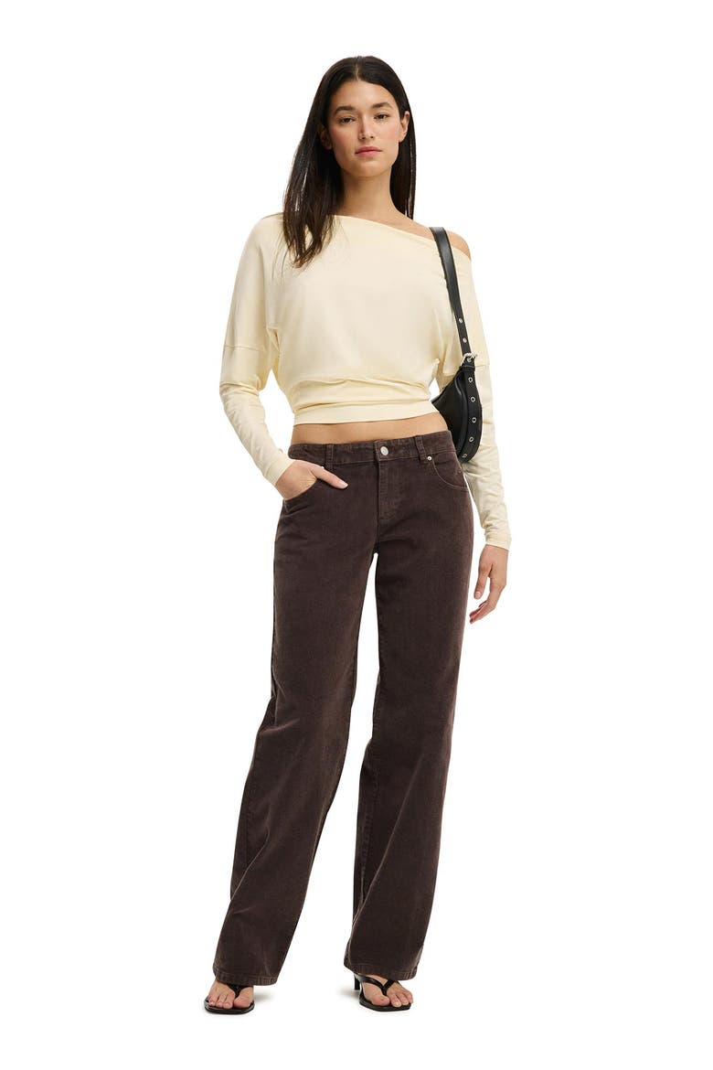 Women's Low Rise Straight Cord Pant, Alternate, color, Washed Seal Brown