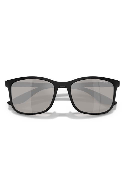 Prada Linea Rossa Black Rubber Nylon Sunglasses In Black