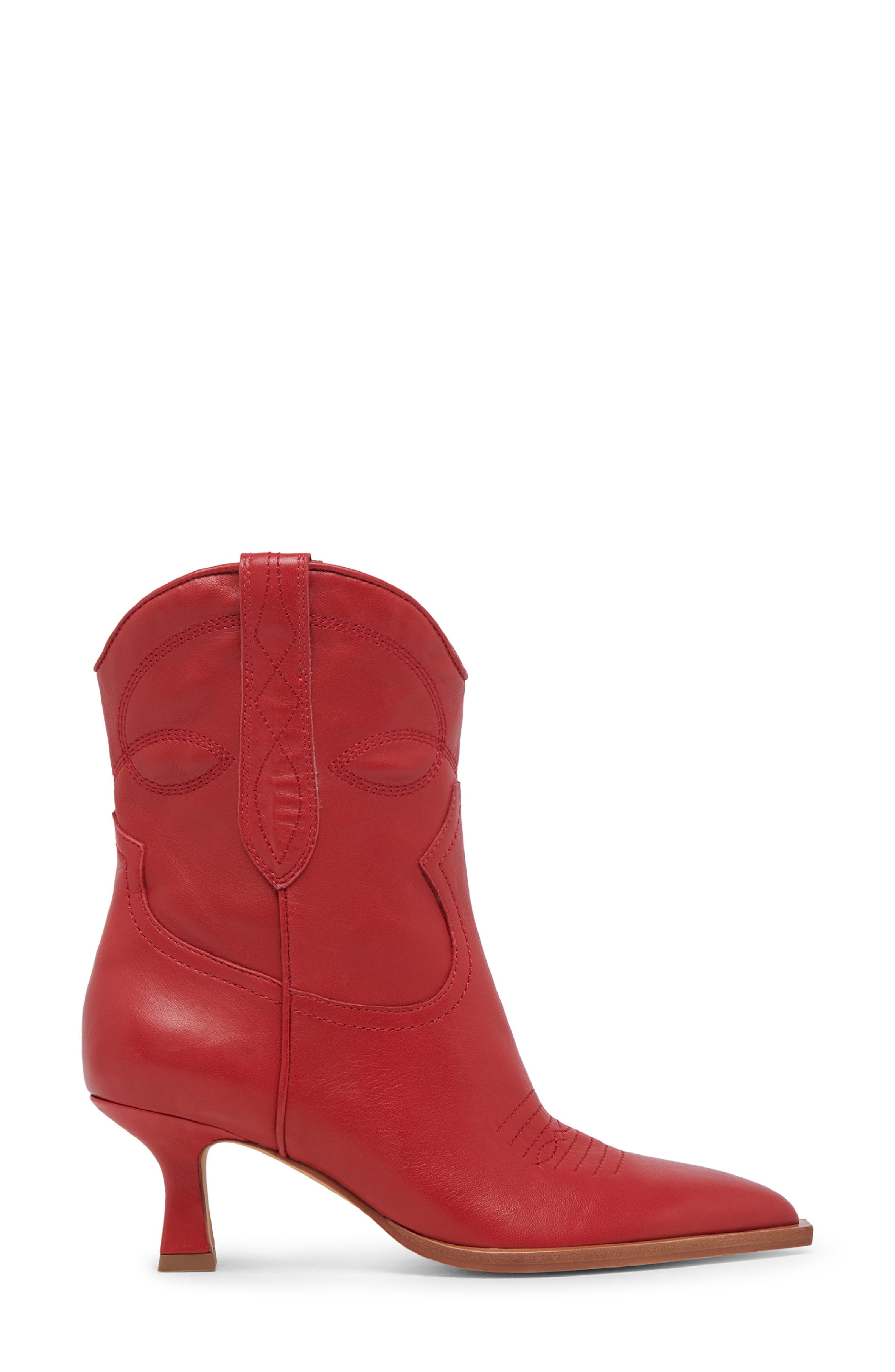 Angel Pointed Toe Western Boot, Alternate, color, RED LEATHER