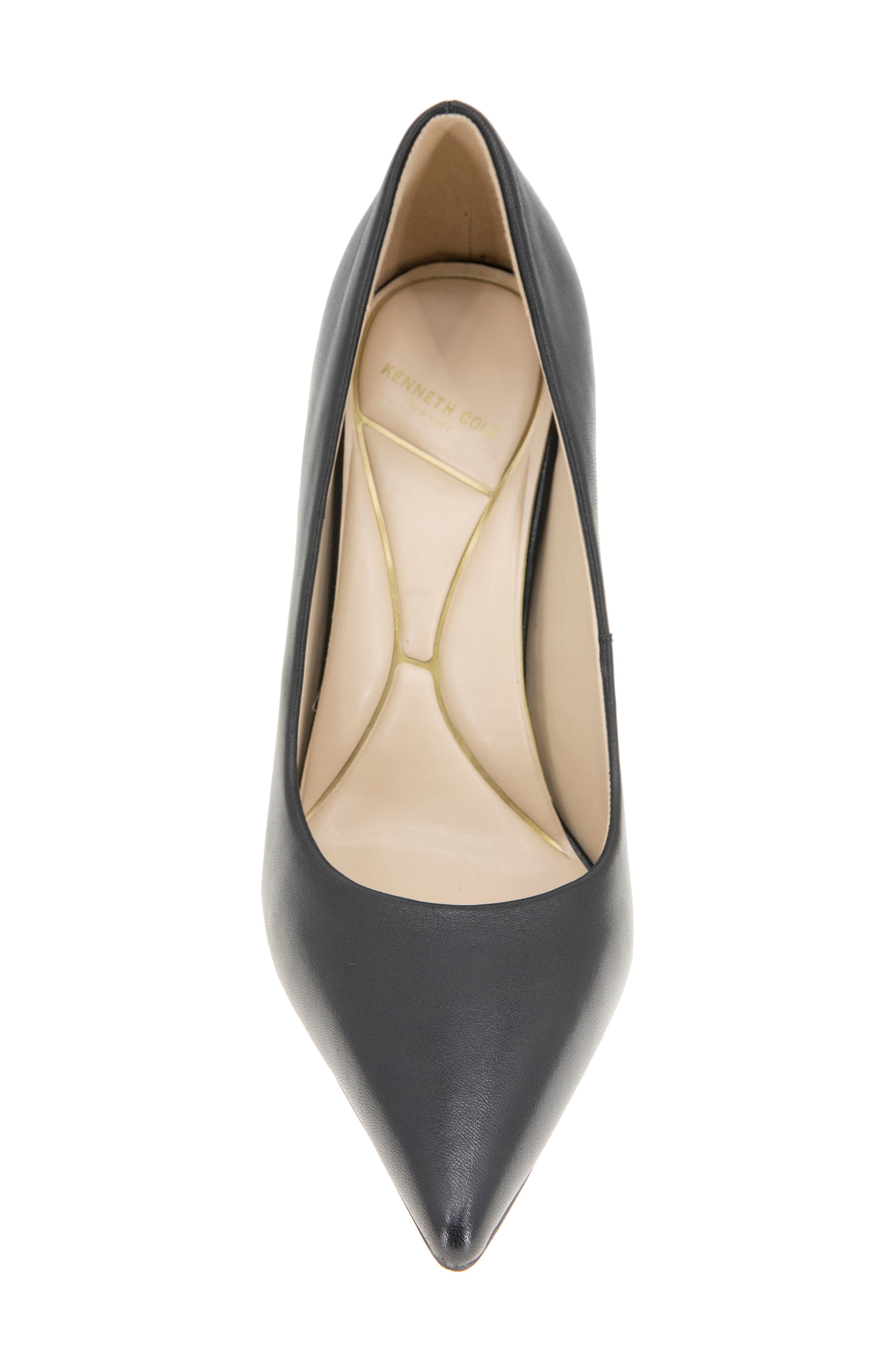 Kenneth Cole Bentley Pointed Toe Pump, Alternate, color, Black Leather