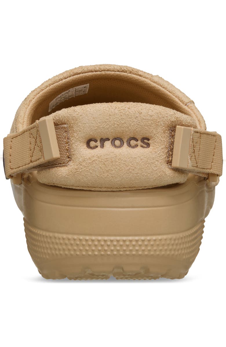 CROCS Classic Crafted Faux Suede Clog, Alternate, color, Cashew