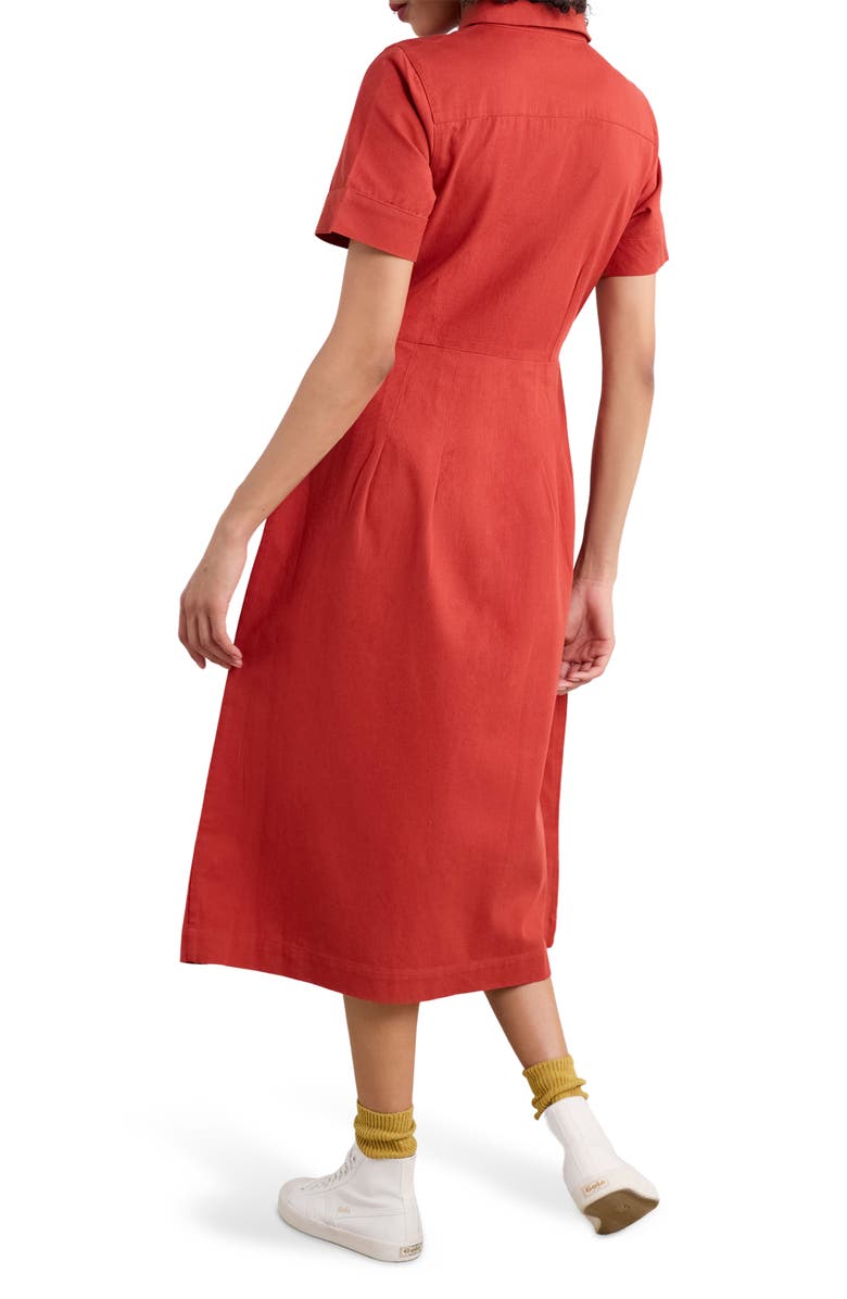 Seasalt Cornwall Birch Organic Cotton Midi Shirtdress, Alternate, color, Dark Cinnamon