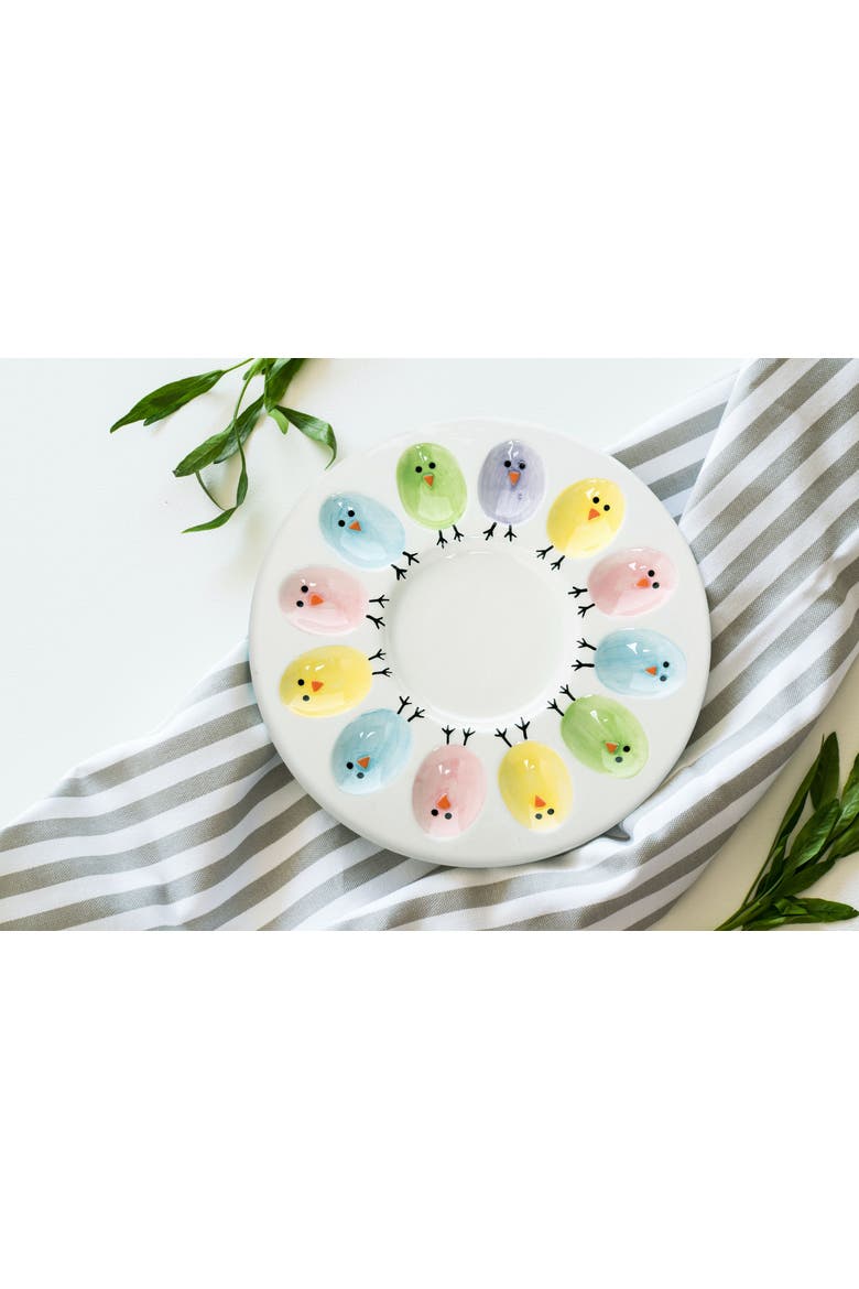 Easter Chick Egg Serving Plate, Alternate, color, White