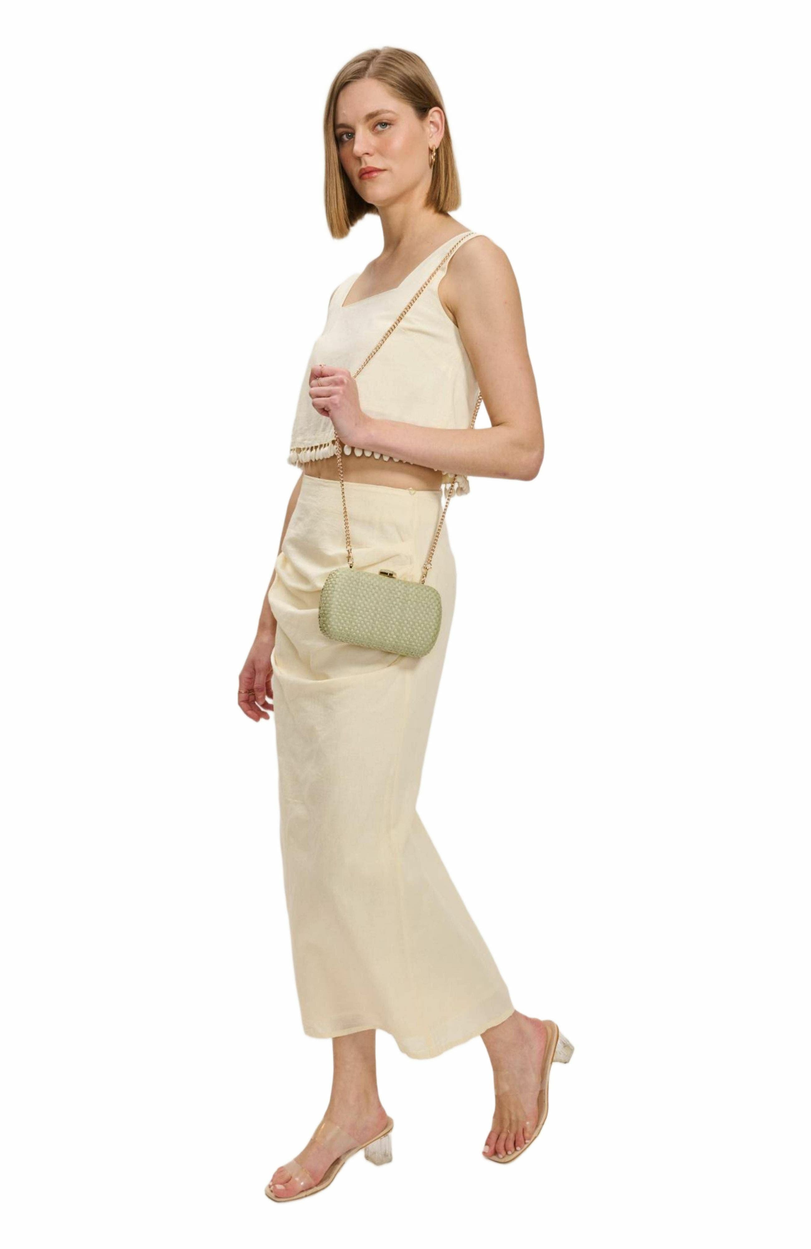 MODA LUXE Roxie Evening Bag, Alternate, color, Sage