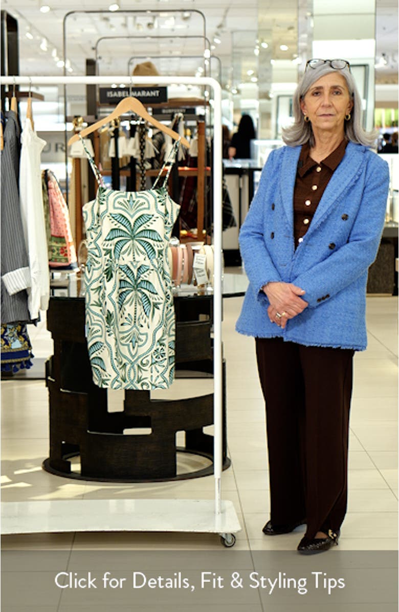 Print Tie Back Sleeveless Linen Blend Minidress, sales video thumbnail