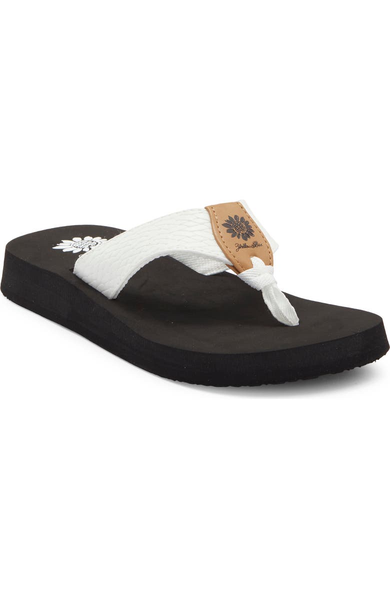 Yellow Box Premium Flax Flip Flop, Main, color, White