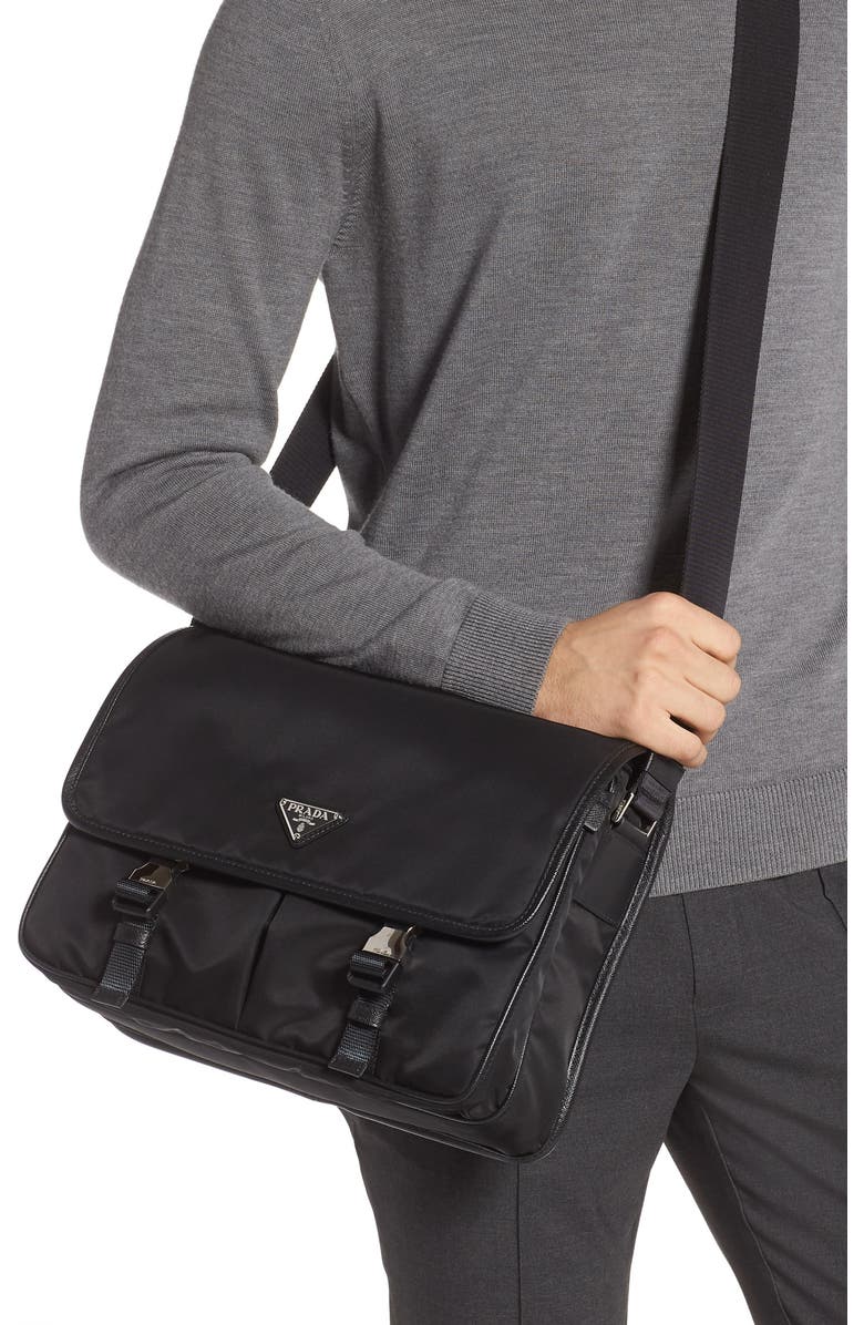Prada Nylon Messenger Bag, Alternate, color,