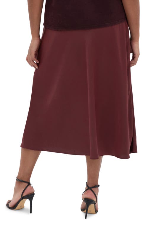 City Chic Miranda Midi Skirt In Burgundy