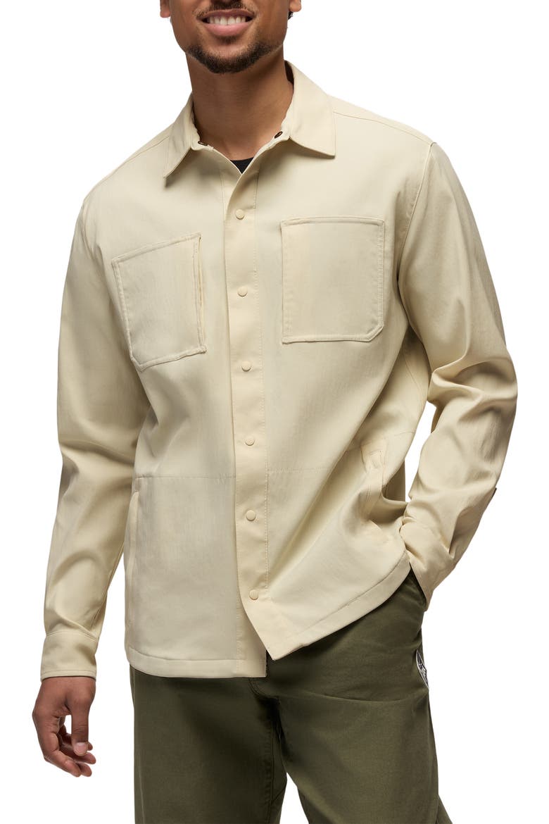 Stretch Zion Long Sleeve Button-Up Shirt, Main, color, BEACH PEBBLE