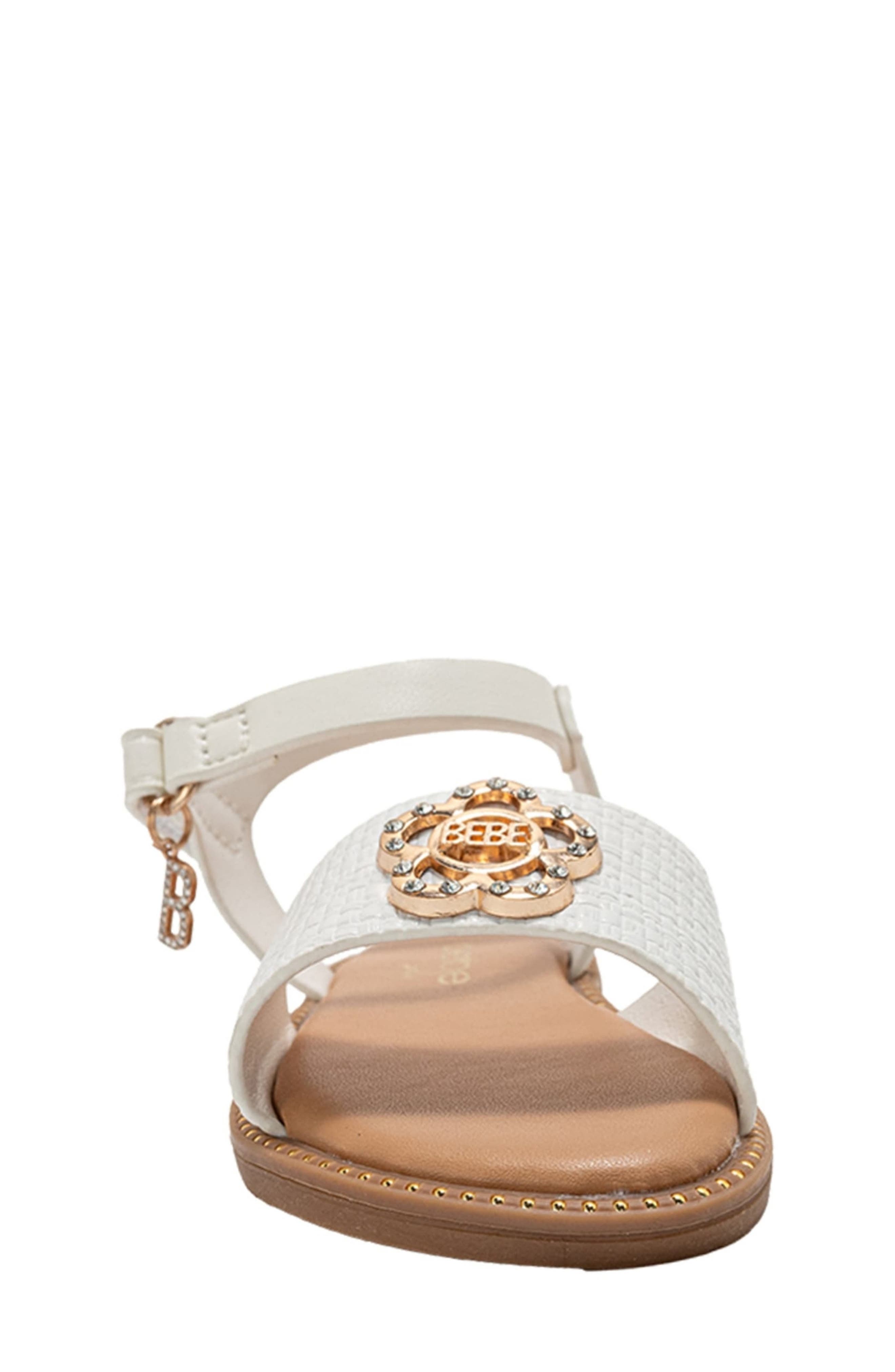 bebe Kids' Blythe Sandal, Alternate, color, White