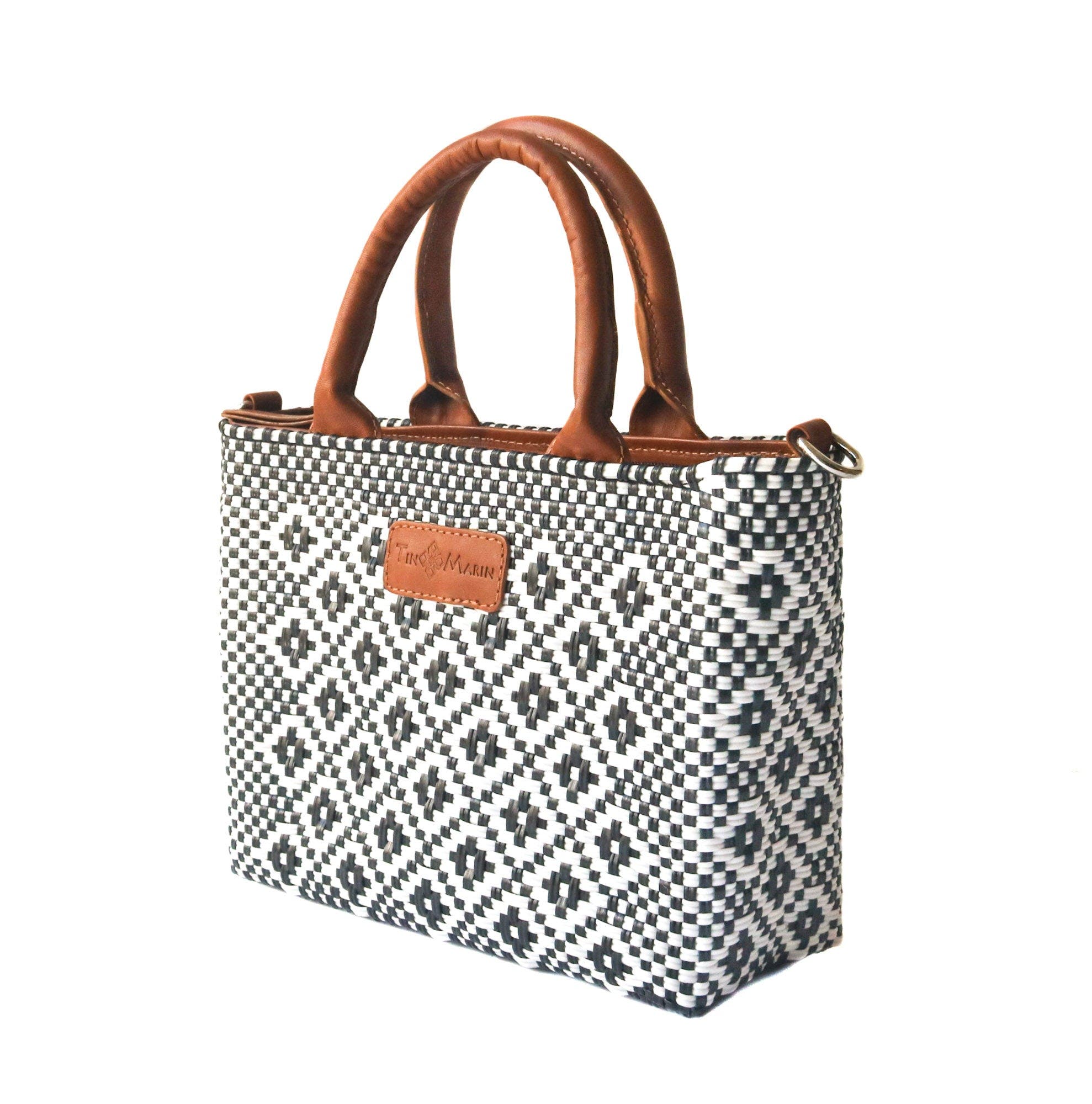 Tin Marin Panda Small Woven Crossbody Bag, Alternate, color, Black & Tan