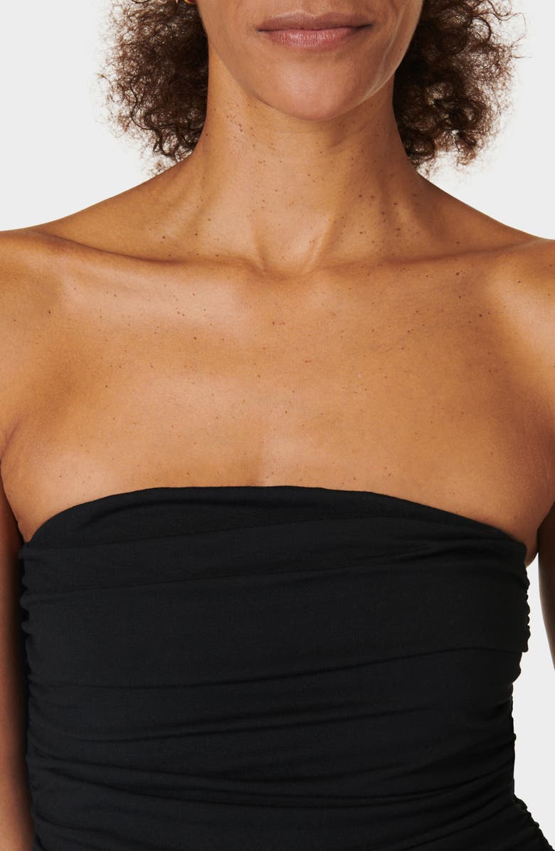 Sweaty Betty Strapless Wide Leg Jumpsuit, Alternate, color, Black