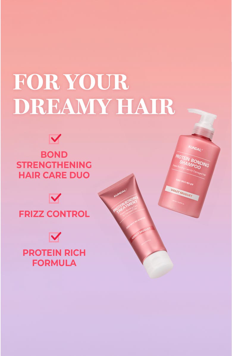 KUNDAL Protein Bonding Care Shampoo + Treatment Duo - Violet Muguet, Alternate, color, Pink