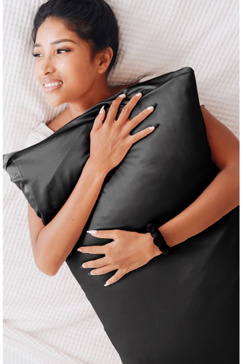 Satin Sleep 5-Piece Set, Alternate, color, BLACK