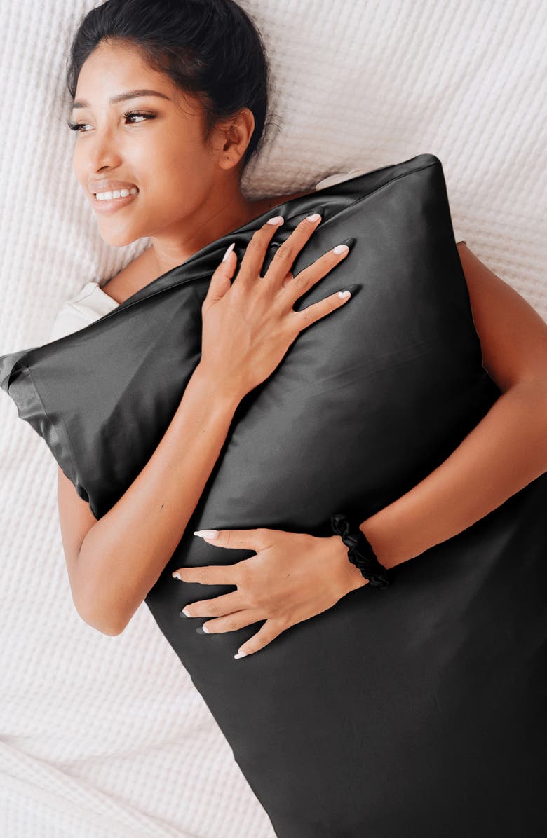 Luxury Home Satin Sleep 5-Piece Set, Alternate, color, Black