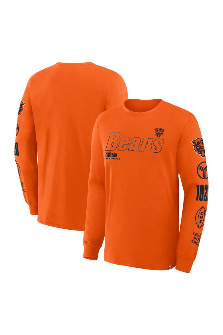 Men's Fanatics Orange Chicago Bears Checkdown Pass Long Sleeve T-Shirt, Alternate, color, Orange