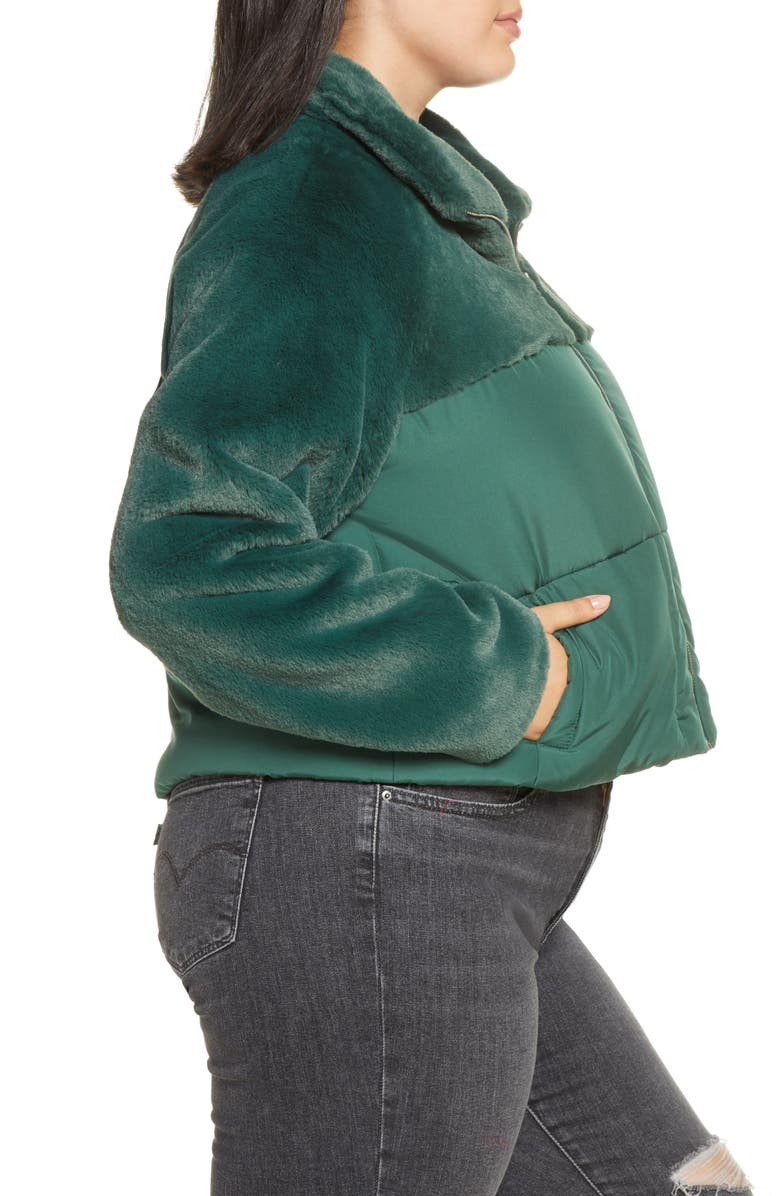 BP. Mixed Media Puffer Coat, Alternate, color, 