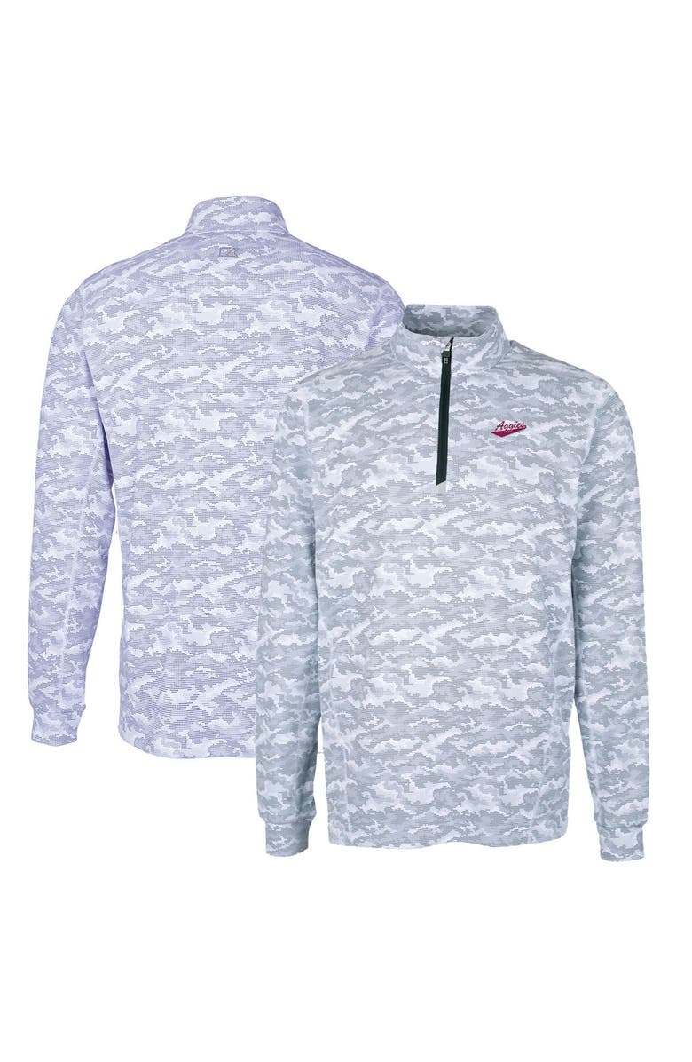 Cutter & Buck Men's Cutter & Buck Charcoal New Mexico State Aggies Vault Big & Tall Traverse Camo Print Stretch Quarter-Zip Pullover Top, Alternate, color, 