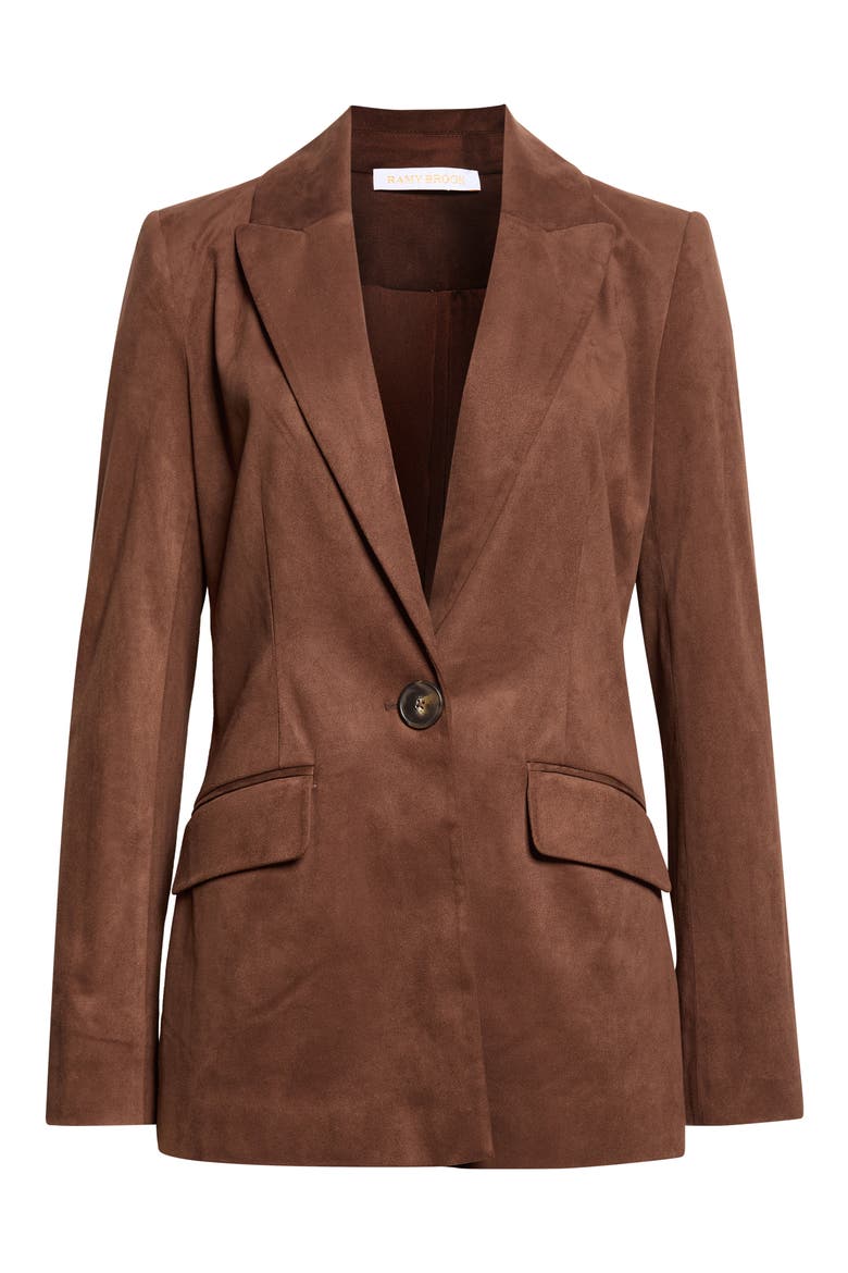 Marilyn Faux Suede Blazer, Alternate, color, HERITAGE BROWN