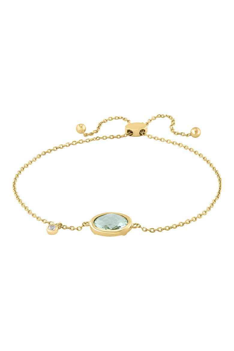 Green Amethyst & White Topaz Slider Bracelet, Main, color, GREEN