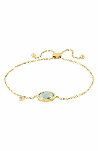 Green Amethyst & White Topaz Slider Bracelet