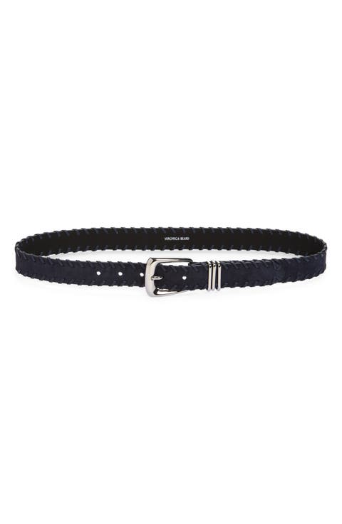 Whipstitch Suede Belt