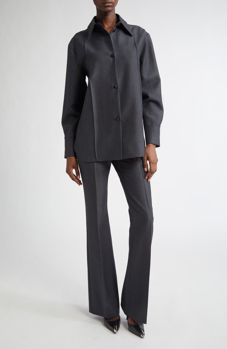 McQueen Prince of Wales Wool & Mohair Bootcut Trousers, Alternate, color,