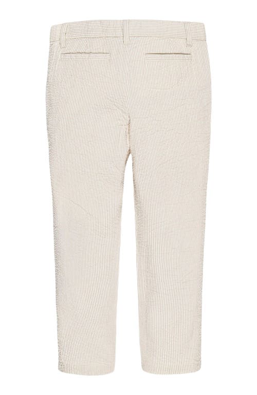 Hope & Henry Boys' Organic Seersucker Suit Pant, Toddler In Tonal Tan Seersucker