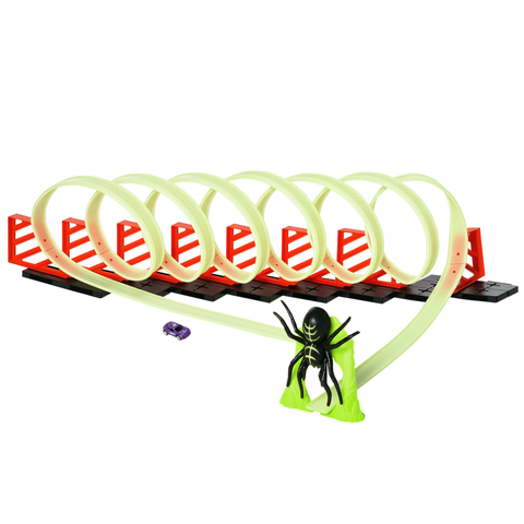 Track Builder Loop Kit, Glowing Race Track with Pull-back Car