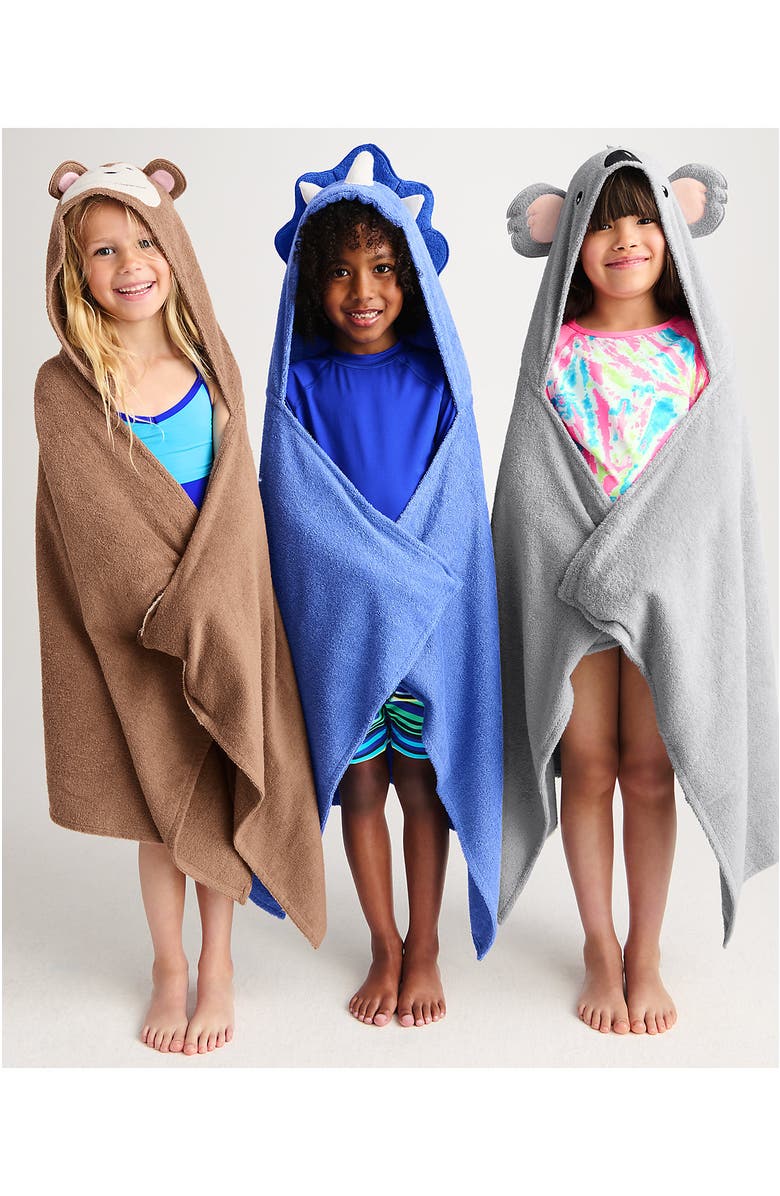 Lands' End Kids Cotton Hooded Towel, Alternate, color, 