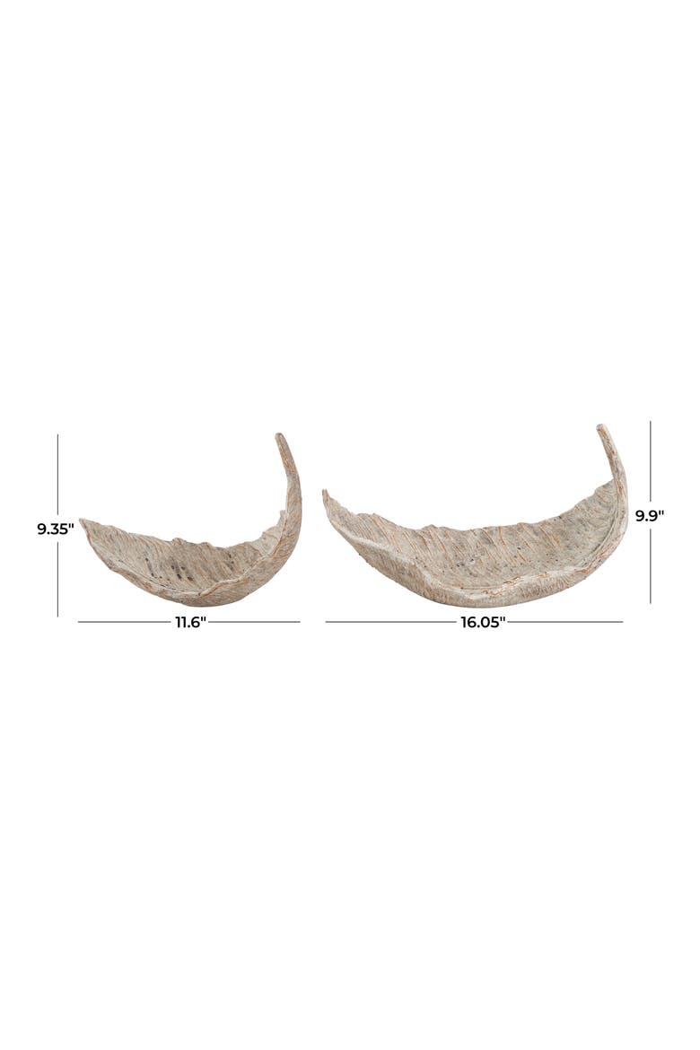 Leaf Set of 2 Decorative Bowls, Alternate, color, CHAMPAGNE