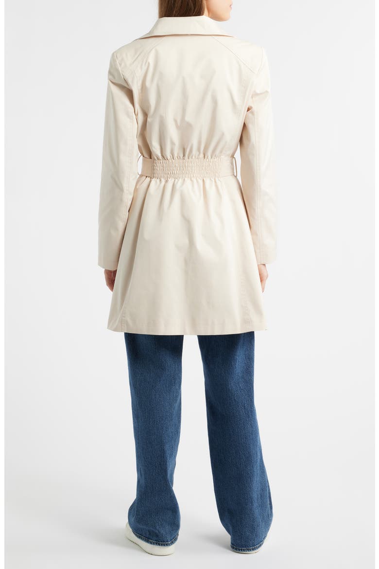 Hooded Belted Double Breasted Trench Coat, Alternate, color, LINEN