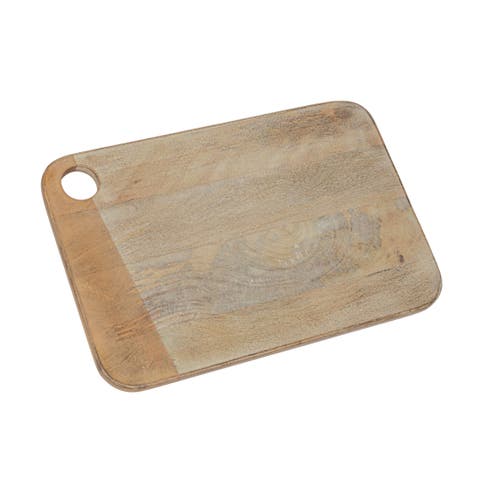 Wide Mango Wood Rectangle Cheese and Cutting Board with Handle